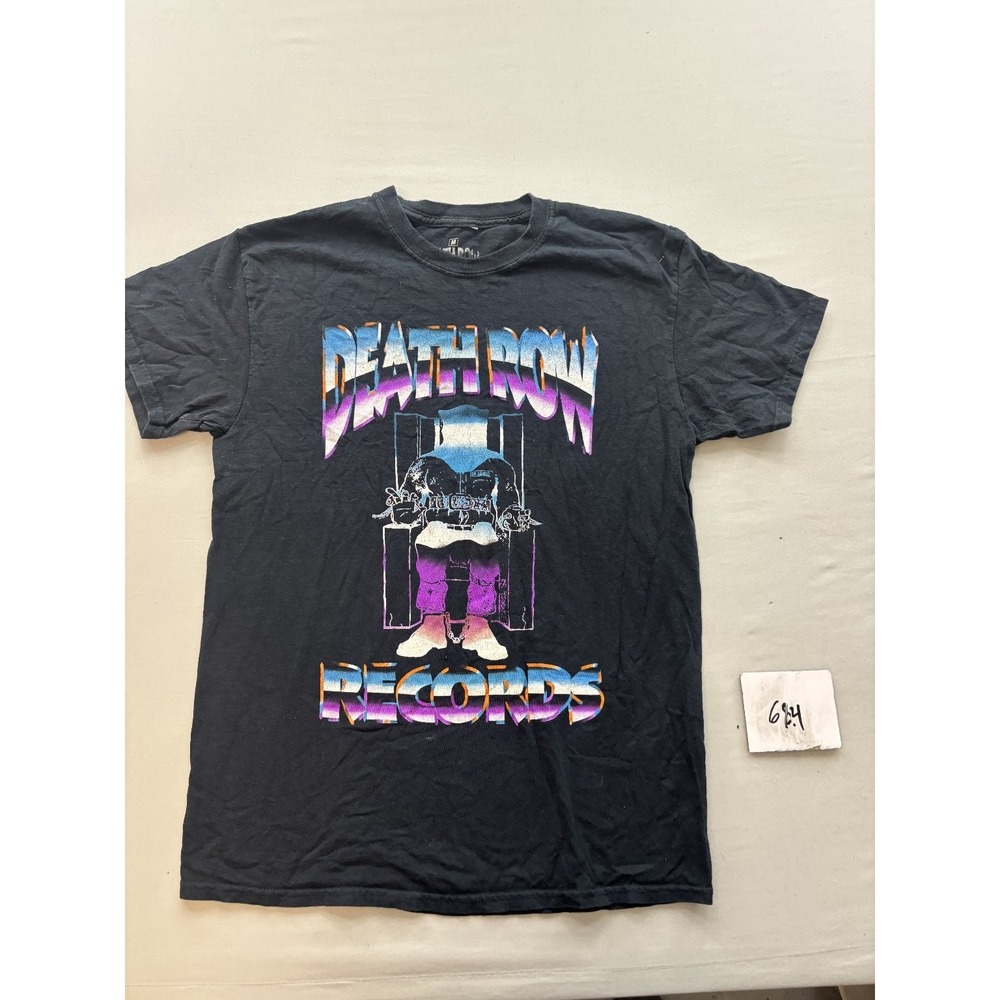 Death Row Records Electric Chair T-Shirt Mens M Black Rap Hip Hop Music Graphic